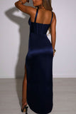 Navy Off Shoulder Maxi Dress