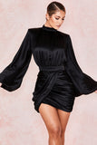 Balloon Sleeve Long Sleeve Irregular  Dress