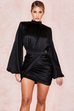 Balloon Sleeve Long Sleeve Irregular  Dress