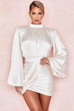 Balloon Sleeve Long Sleeve Irregular  Dress