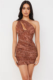 Swirl Print Cut Out Mini Dress